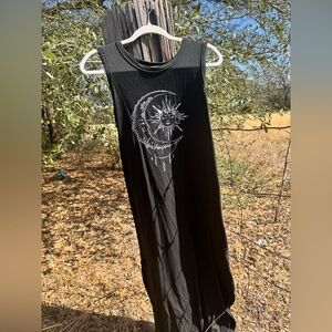 Black Sleeveless Sun and Moon Dress